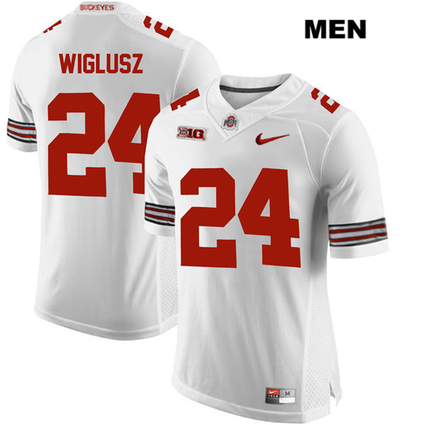 Ohio State Buckeyes Men's Sam Wiglusz #24 White Authentic Nike College NCAA Stitched Football Jersey IH19E72IT